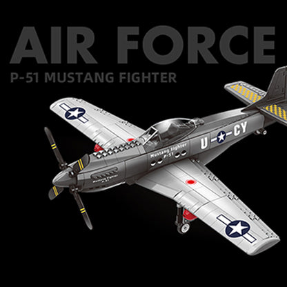 P-51 Mustang Fighter Plane Building Block Set – 258 -Pcs Building Toys Set – Plane Toy for Kids Older Than 10 and Adults – Compatible with All Building Bricks