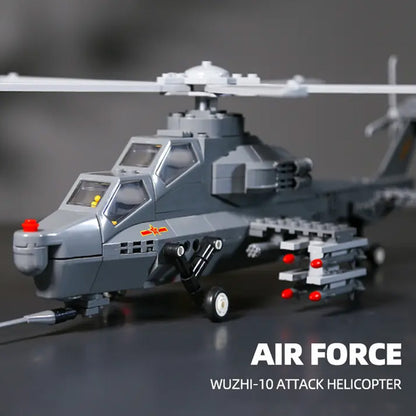 Attack Helicopter Air Force Building Block Set – 272-Pcs Helicopter Building Toys Set – Building Block Plane Toy for Kids Older Than 10 and Adults – Compatible with All Building Bricks