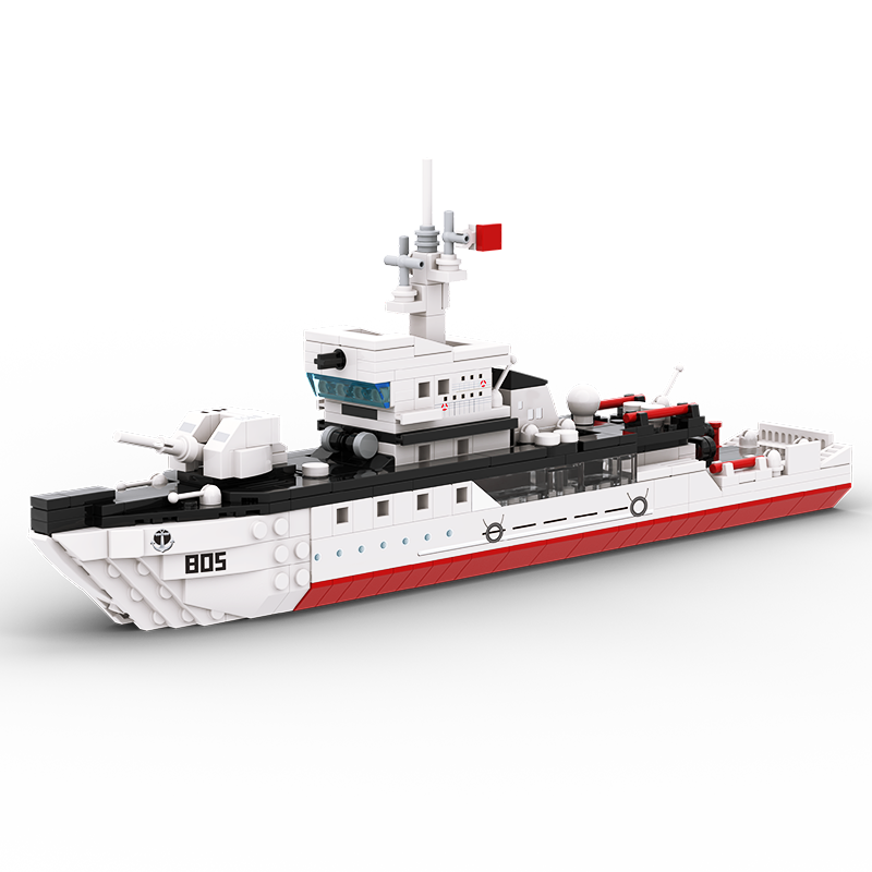 Mine Countermeasures Ship Military Series Building Bricks Set (380 Pcs) Warship Build Blocks Toy, Gift for Adult