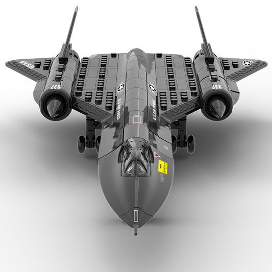 Military Series SR-71 Reconnaissance Aircraft Jet Blackbird Air Force Building Block Set (183 Pieces) -Building and Military Toys Gifts for Kid and Adult