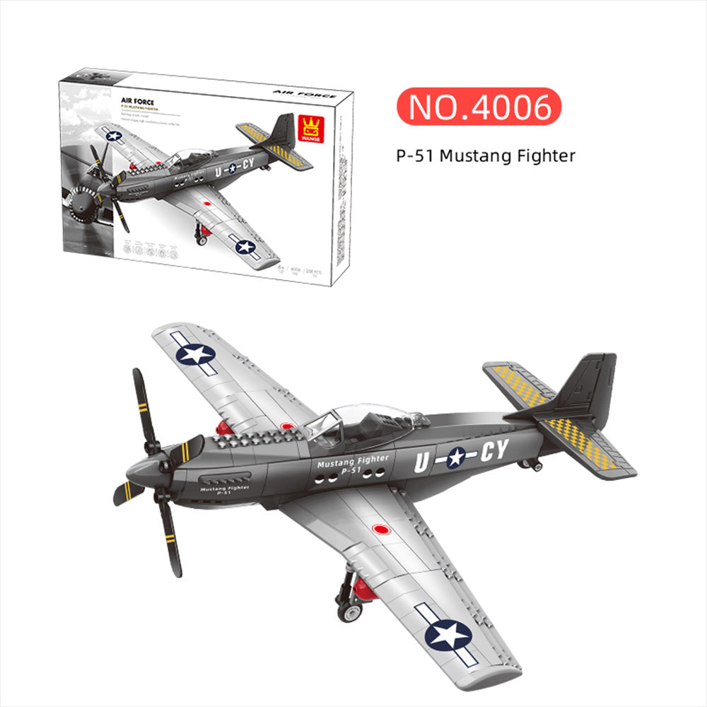 P-51 Mustang Fighter Plane Building Block Set – 258 -Pcs Building Toys Set – Plane Toy for Kids Older Than 10 and Adults – Compatible with All Building Bricks