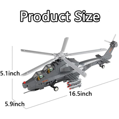 Attack Helicopter Air Force Building Block Set – 272-Pcs Helicopter Building Toys Set – Building Block Plane Toy for Kids Older Than 10 and Adults – Compatible with All Building Bricks