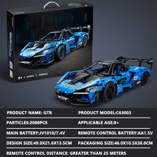 Double Eagle Apollo Sun God building block car assembling racing Ferrari LE Assembly high-toy sports car McLaren GTR-2088 particles