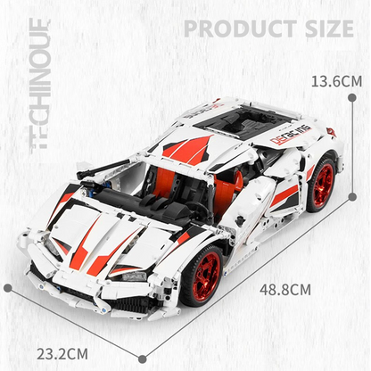 Double Eagle Apollo Sungod building block car assembling racing Ferrari LE Assembly high-toy sports car Lamborghini-1696 particles